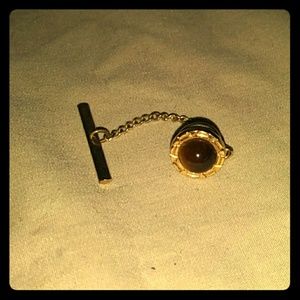 Gold Plated Tiger Eye Tie Tac